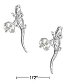 Silver Earrings STERLING SILVER MINI ALLIGATOR EARRINGS ON STAINLESS STEEL POSTS AND NUTS JadeMoghul