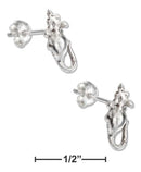 Silver Earrings STERLING SILVER MINI LITTLE MOUSE EARRINGS ON STAINLESS STEEL POSTS AND NUTS JadeMoghul