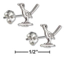 Silver Earrings STERLING SILVER MINI ROADRUNNER EARRINGS ON STAINLESS STEEL POSTS AND NUTS JadeMoghul