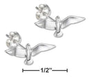 Silver Earrings STERLING SILVER MINI SEAGULL EARRINGS ON STAINLESS STEEL POSTS AND NUTS JadeMoghul