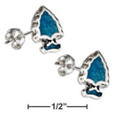 Silver Earrings STERLING SILVER SIMULATED TURQUOISE ARROW HEAD EARRINGS STAINLESS STEEL POSTS JadeMoghul