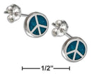 Silver Earrings STERLING SILVER SIMULATED TURQUOISE PEACE SIGN EARRINGS STAINLESS STEEL POSTS JadeMoghul