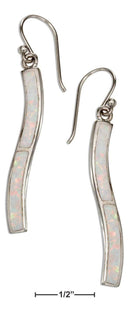 Silver Earrings Sterling Silver Synthetic White Opal Wavy Bar Earrings JadeMoghul