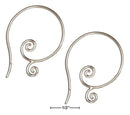 Silver Earrings Sterling Silver Tribal Swirls Threader Hoop Earrings JadeMoghul Inc.