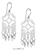 Silver Earrings STERLING SILVER WIRE CHANDELIER EARRINGS WITH INFINITY KNOT DANGLES JadeMoghul