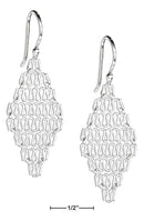 Silver Earrings STERLING SILVER WIRE MESH MARQUISE SHAPE EARRINGS JadeMoghul