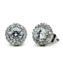 Stud Earrings Set 3W096 Rhodium Brass Earrings with AAA Grade CZ