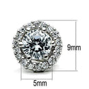 Stud Earrings Set 3W096 Rhodium Brass Earrings with AAA Grade CZ