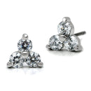 Stud Earrings Set 3W097 Rhodium Brass Earrings with AAA Grade CZ