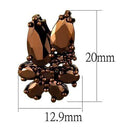 Stud Earrings Set 3W1107 Coffee light Brass Earrings with AAA Grade CZ