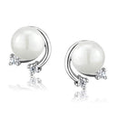 Stud Earrings Set 3W1279 Rhodium Brass Earrings with Synthetic