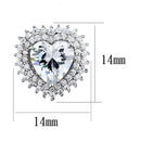 Stud Earrings Set 3W1298 Rhodium Brass Earrings with AAA Grade CZ