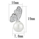 Stud Earrings Set 3W1299 Rhodium Brass Earrings with Synthetic