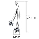 Stud Earrings Set 3W1356 Rhodium Brass Earrings with AAA Grade CZ