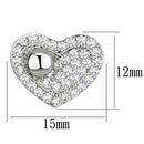 Stud Earrings Set 3W374 Rhodium Brass Earrings with AAA Grade CZ