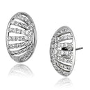 Stud Earrings Set 3W393 Rhodium Brass Earrings with AAA Grade CZ
