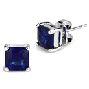 Stud Earrings Set 3W535 Rhodium Brass Earrings with Synthetic