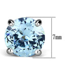 Stud Earrings Set 3W546 Rhodium Brass Earrings with AAA Grade CZ