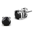 Stud Earrings Set 3W555 Rhodium Brass Earrings with CZ