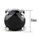 Stud Earrings Set 3W555 Rhodium Brass Earrings with CZ