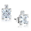 Stud Earrings Set 3W652 Rhodium Brass Earrings with AAA Grade CZ