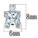 Stud Earrings Set 3W654 Rhodium Brass Earrings with AAA Grade CZ