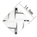 Stud Earrings TK896 Stainless Steel Earrings with Epoxy in White