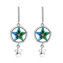 Silver Earrings Top Grade New Fashion Hot Sale Romantic Cute Star Shape Crystal Swarovski Element Earrings TIY