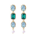 Silver Earrings Vintage Palace Style Multilayer Acrylic Gemstone Alloy Earrings TIY