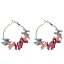 Young Women Simple Flower Design Hoop Earrings