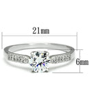 925 Silver Ring TS080 Rhodium 925 Sterling Silver Ring with AAA Grade CZ