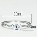 925 Silver Ring TS082 Rhodium 925 Sterling Silver Ring with AAA Grade CZ