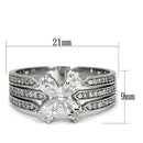 925 Silver Ring TS092 Rhodium 925 Sterling Silver Ring with AAA Grade CZ