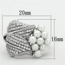 925 Silver Ring TS167 Rhodium 925 Sterling Silver Ring with Synthetic