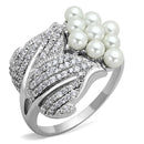 925 Silver Ring TS167 Rhodium 925 Sterling Silver Ring with Synthetic