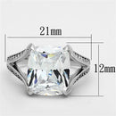 925 Silver Ring TS174 Rhodium 925 Sterling Silver Ring with AAA Grade CZ