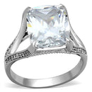 925 Silver Ring TS174 Rhodium 925 Sterling Silver Ring with AAA Grade CZ