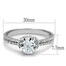 Silver Jewelry Rings 925 Silver Ring TS197 Rhodium 925 Sterling Silver Ring with AAA Grade CZ Alamode Fashion Jewelry Outlet