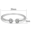 925 Silver Ring TS205 Rhodium 925 Sterling Silver Ring with AAA Grade CZ