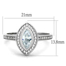 Silver Jewelry Rings 925 Silver Ring TS213 Rhodium 925 Sterling Silver Ring with AAA Grade CZ Alamode Fashion Jewelry Outlet