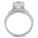 925 Silver Ring TS304 Rhodium 925 Sterling Silver Ring with AAA Grade CZ