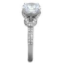 925 Silver Ring TS304 Rhodium 925 Sterling Silver Ring with AAA Grade CZ