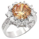 925 Sterling Silver Rings LOS336 Rhodium 925 Sterling Silver Ring with CZ