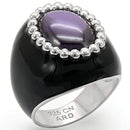925 Sterling Silver Rings LOS406 Silver 925 Sterling Silver Ring with CZ