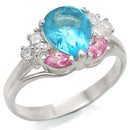 925 Sterling Silver Rings LOS450 Silver 925 Sterling Silver Ring with Synthetic