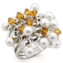 925 Sterling Silver Rings LOS465 Silver 925 Sterling Silver Ring with Crystal