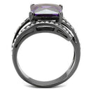 Band Rings TK1665LJ Light Black (Gun) Stainless Steel Ring with CZ