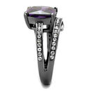 Silver Jewelry Rings Band Rings TK1665LJ Light Black (Gun) Stainless Steel Ring with CZ Alamode Fashion Jewelry Outlet
