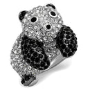 Best Engagement Rings LO3740 Rhodium + Ruthenium Brass Ring with Synthetic