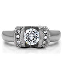 Cheap Engagement Rings TK194 Stainless Steel Ring with AAA Grade CZ